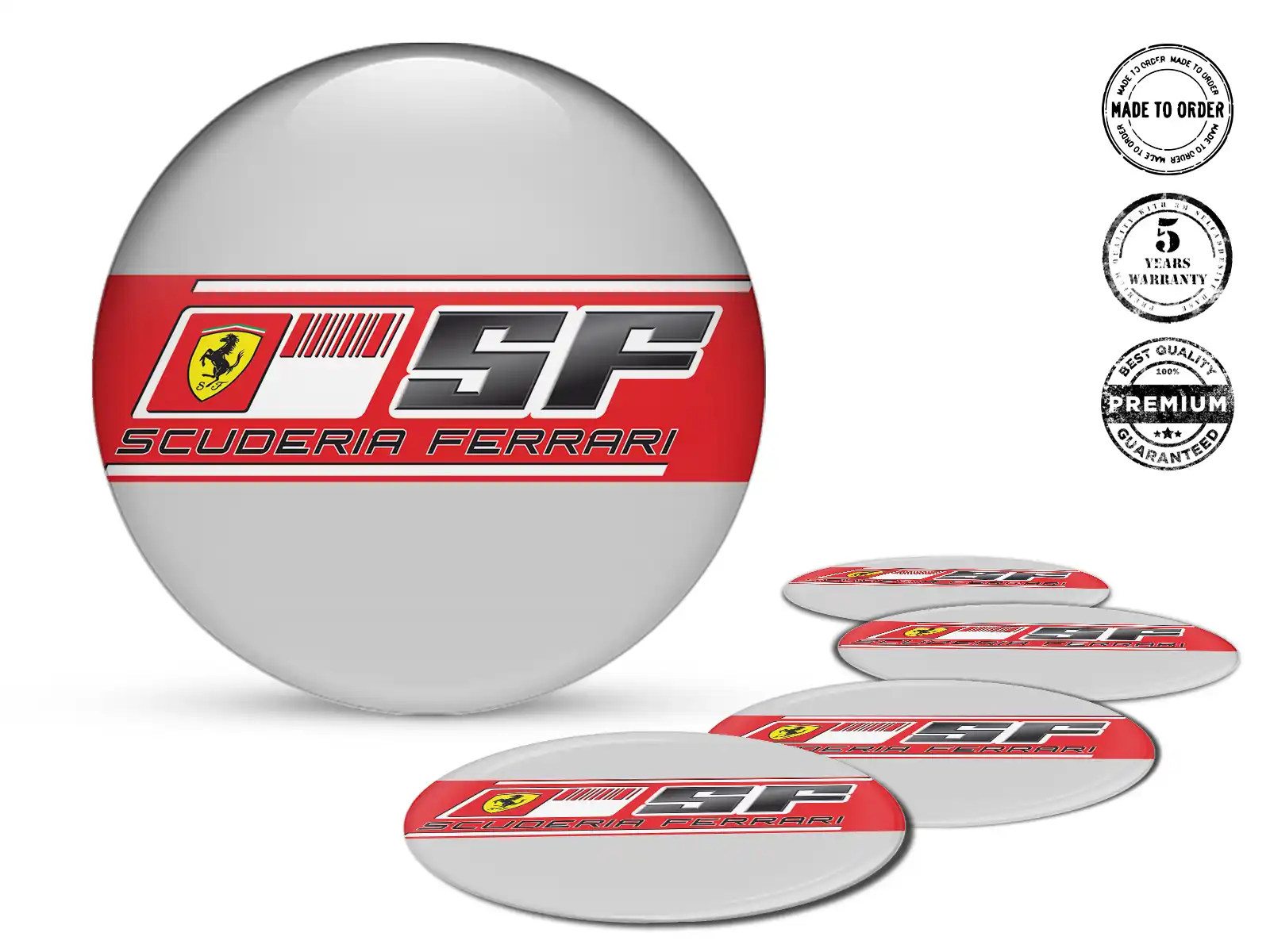Ferrari Nabenaufkleber Design Stilvolle Dome-Labels
